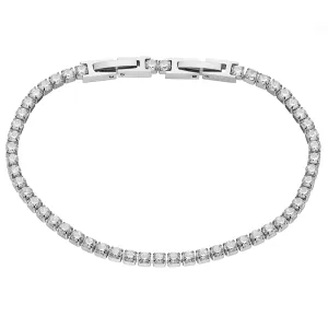 Γυναικείο Βραχιόλι Ριβιέρα με Ζircon Πέτρες Λευκές ατσάλι 316L ασημί  art 01059